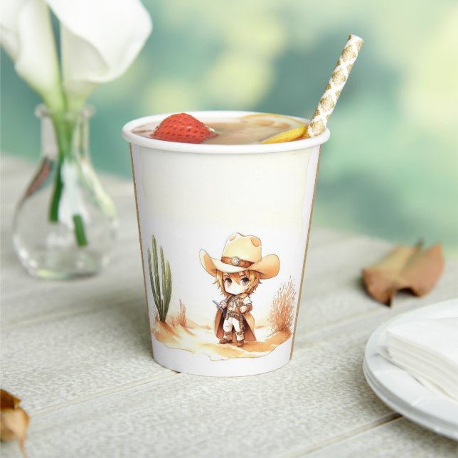 Giddy Up Es ist eine wilde West Cowboy Babydusche Pappbecher (In Situ)