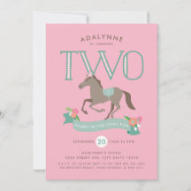 Giddy Up for Fun Second Birthday Invitation