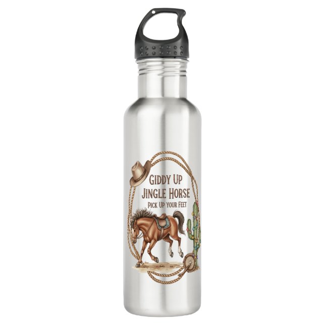 Giddy Up Jingle Horse Edelstahlflasche (Vorderseite)