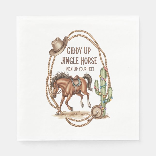 Giddy Up Jingle Horse Serviette (Vorderseite)
