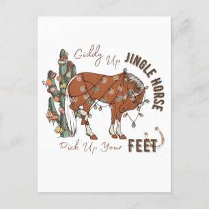 Giddy Up Jingle Pferde holen Weihnachten auf Ankündigungspostkarte