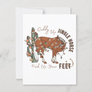 Giddy Up Jingle Pferde holen Weihnachten auf Postkarte