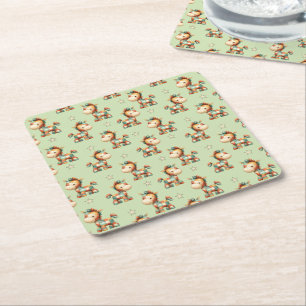 Giddy-Up Patchwork-Pony-Geburtstag Rechteckiger Pappuntersetzer