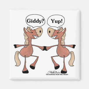 Giddy Up Pferde Magnet