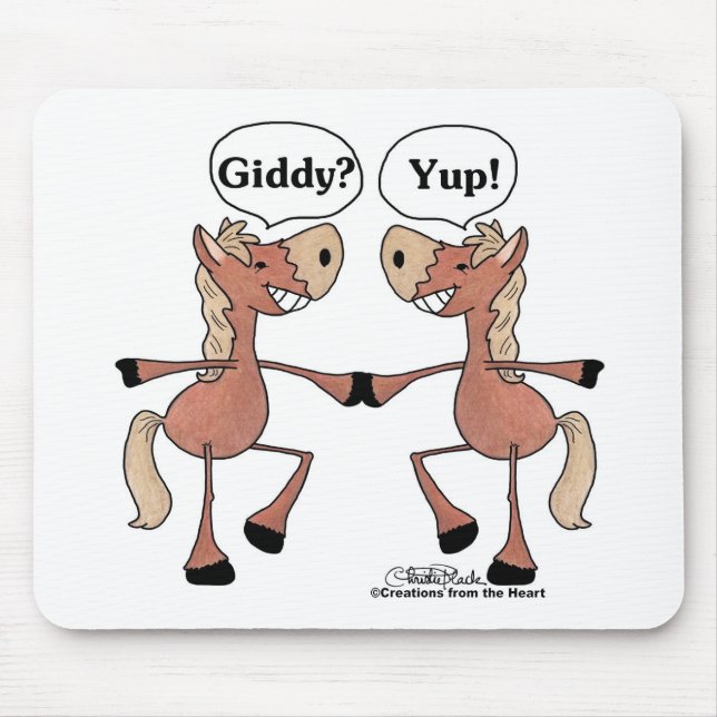 Giddy Up Pferde Mousepad (Vorne)