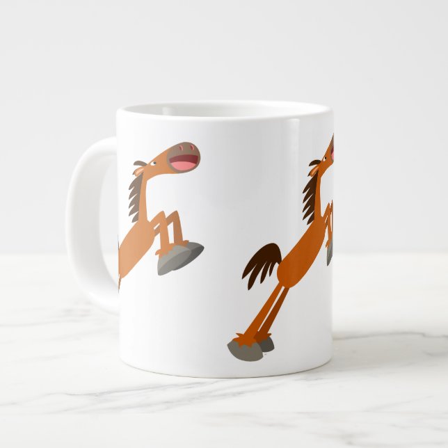 Giddyup, Horsey! Cartoon Horse Jumbo Tasse (Vorderseite Links)