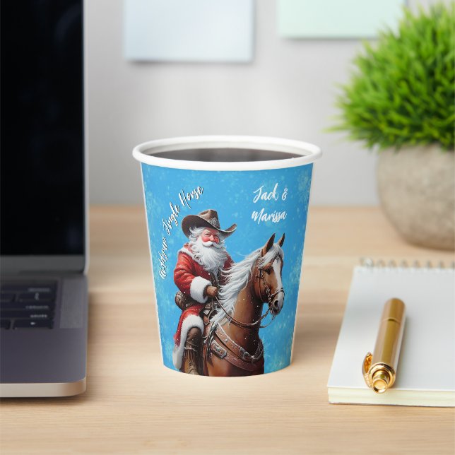 Giddyup Jingle Horse Santa Claus Weihnachtsgeschen Pappbecher (InSitu)