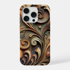 Gided Baroque Scrollwork iPhone 15 Pro Hülle
