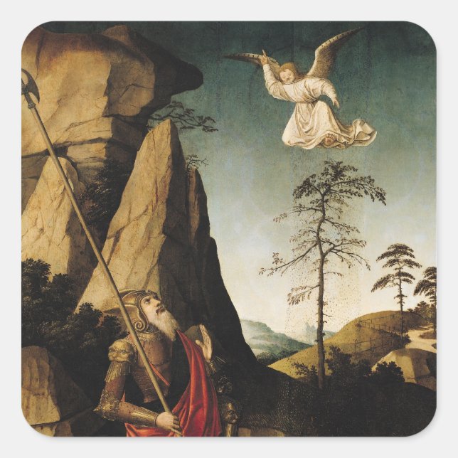 Gideon und die Fleece, c.1490 Quadratischer Aufkleber (Vorderseite)