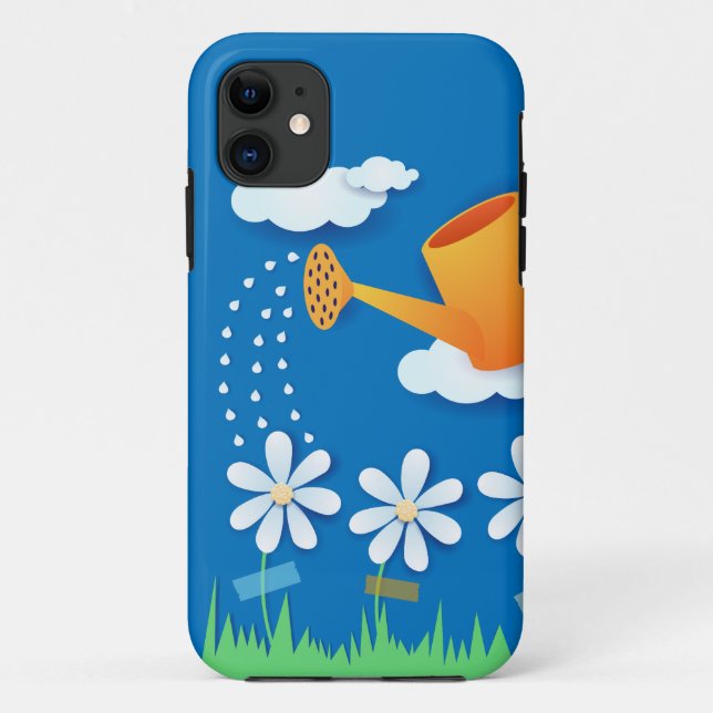 Gießkanne und Blumen, iPhone 5 Hülle (Rückseite)
