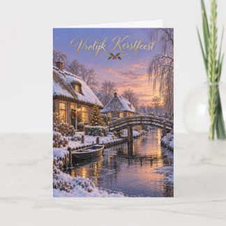 Giethoorn Winterbrücke Frohe Weihnachten