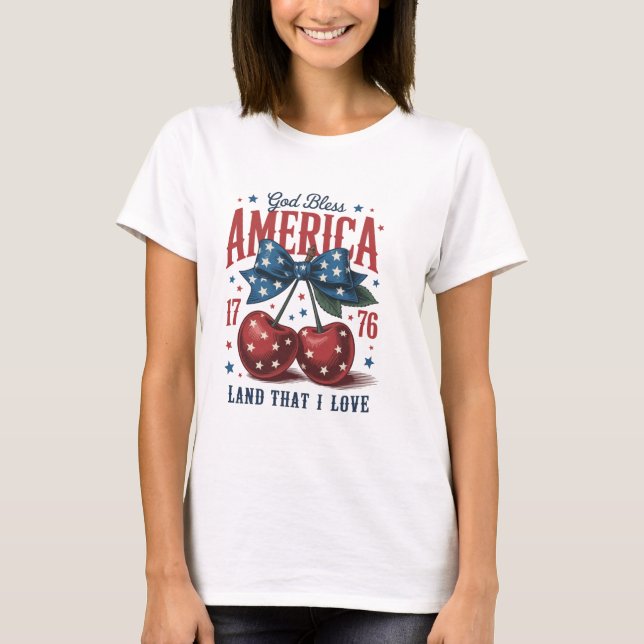 Gif Bless America The Land I Love  T-Shirt (Vorderseite)