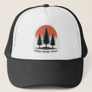 Gifford Pinchot Forest with Red Sunset Truckerkappe
