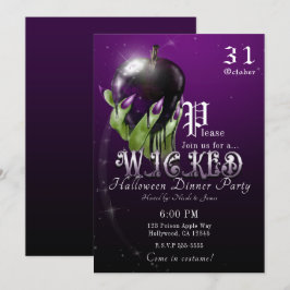 Gift Apple Wicked Hexe Lila Halloween-Party Einladung