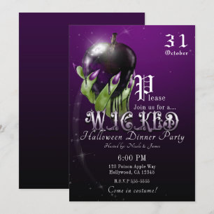 Gift Apple Wicked Hexe Lila Halloween-Party Einladung