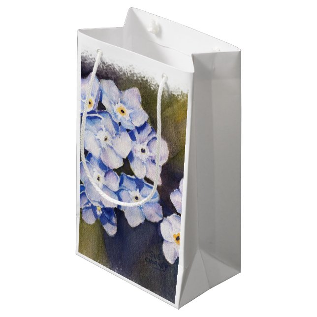GIFT-BAG BLUME-VERGESSEN KLEINE GESCHENKTÜTE (Vorderseite Schrägansicht)
