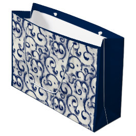 GIFT BAG JAPANESE PATTER IN INDIGO GROßE GESCHENKTÜTE