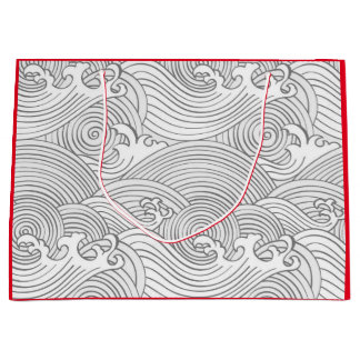 GIFT BAG JAPANESE WAVE PATTER AUF ROT GROßE GESCHENKTÜTE