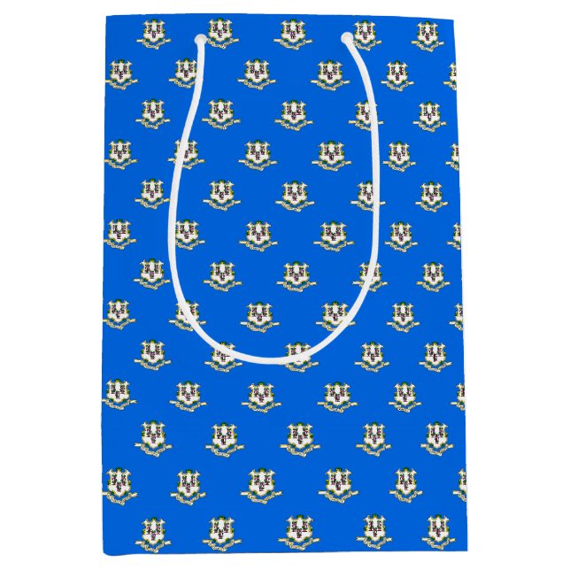 Gift Bag mit Connecticut flagge, USA Mittlere Geschenktüte (Vorderseite)
