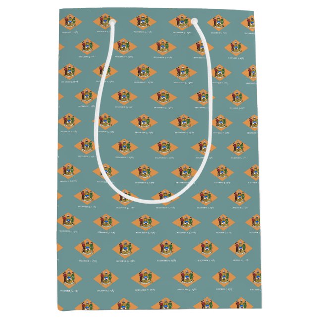 Gift Bag mit Delaware-Flagge, USA Mittlere Geschenktüte (Vorderseite)