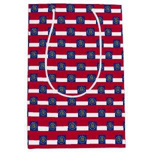 Gift Bag mit Georgia Flag, USA Mittlere Geschenktüte