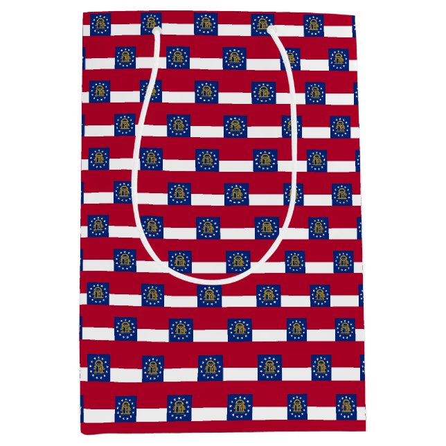 Gift Bag mit Georgia Flag, USA Mittlere Geschenktüte (Vorderseite)
