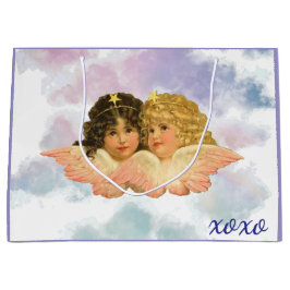 GIFT BAG TWIN ANGELS IN PASTELS  GROßE GESCHENKTÜTE