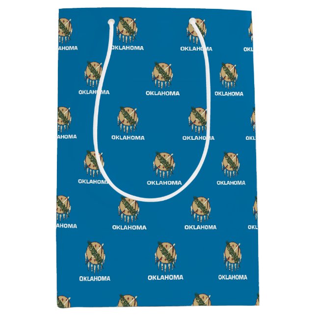 Gift Bag with flag of Oklahoma, USA Mittlere Geschenktüte (Vorderseite)