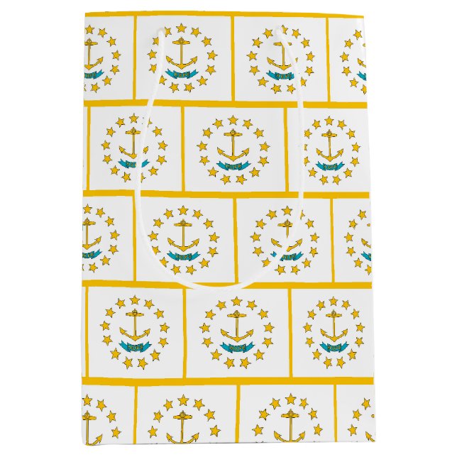 Gift Bag with flag of Rhode Island, USA Mittlere Geschenktüte (Vorderseite)