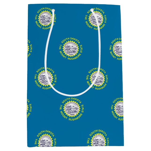 Gift Bag with flag of South Dakota, USA Mittlere Geschenktüte (Vorderseite)