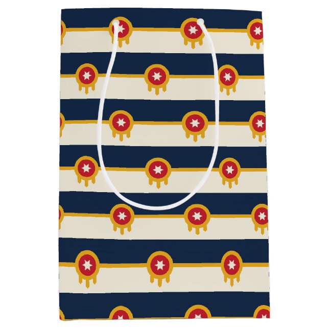 Gift Bag with flag of Tulsa, USA Mittlere Geschenktüte (Vorderseite)
