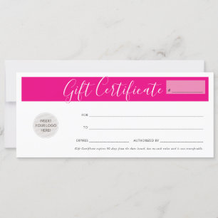 GIFT-BESCHEINIGUNG Geschäftstitel fuschia pink Einladung