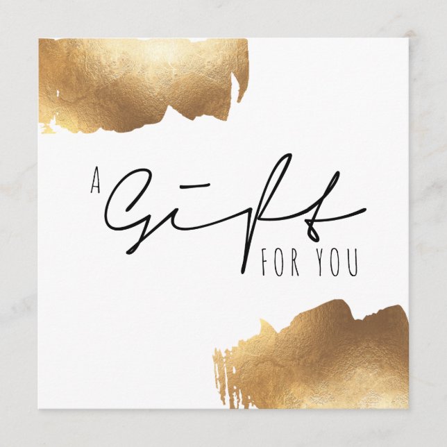GIFT-BESCHEINIGUNG | Gold Brush Minimalistisch (Vorderseite)