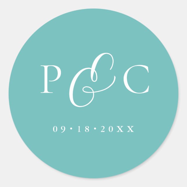 Gift Box Blue Wedding Calligraphy Envelope Sticker (Vorderseite)