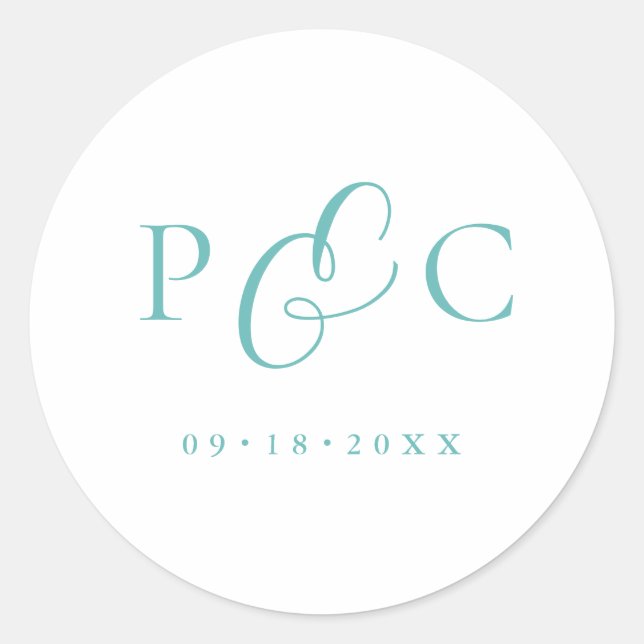 Gift Box Blue Wedding Calligraphy Envelope Sticker (Vorderseite)