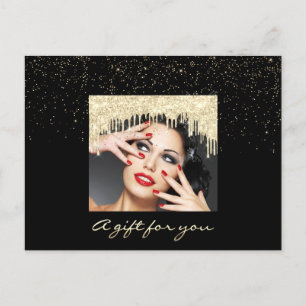 Gift Certificate Gold Tropfen Holidays Confetti Bl Postkarte