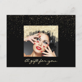 Gift Certificate Gold Tropfen Holidays Confetti Bl Postkarte