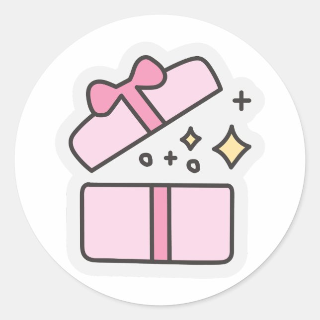 Gift Doodle Circle Laptop Runder Aufkleber (Vorderseite)