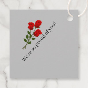 Gift-FavorTag -Pageant Tiara Crown & Rose Geschenkanhänger