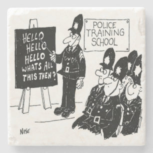 Gift for a UK Policeman - Police College Cartoon Steinuntersetzer