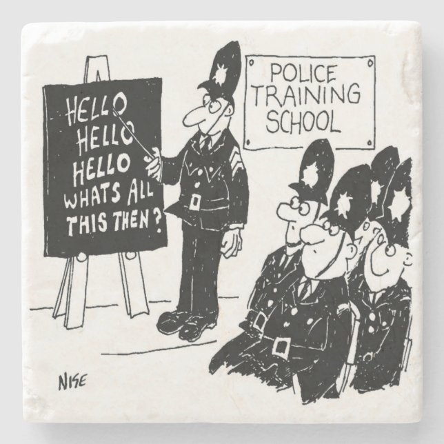 Gift for a UK Policeman - Police College Cartoon Steinuntersetzer (Vorderseite)