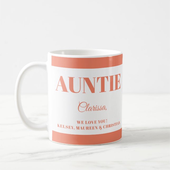 Gift for Auntie with  Names  Kaffeetasse (Links)