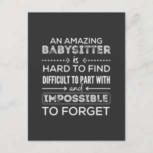 Gift For Babysitter, Babysitter Gift Postkarte