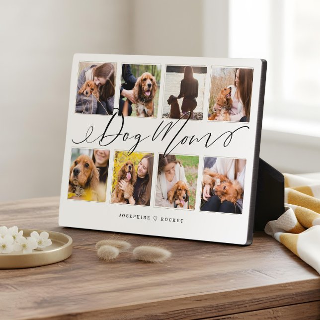 Gift for Dog Mom | Family Photo Keepsake Collage Fotoplatte (Gift for Dog Mom | Family Photo Keepsake Collage Plaque)