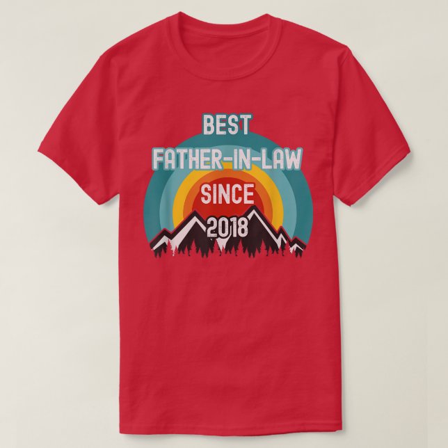 Gift For FatherInLaw, Best FatherInLaw Since 2018  T-Shirt (Design vorne)