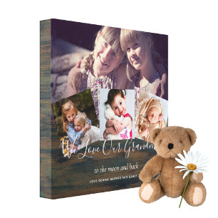 Gift For Grandma Grandpa Photo Collage Grandparent Leinwanddruck