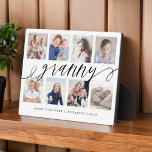 Gift for Granny | Grandchildren Photo Collage Fotoplatte<br><div class="desc">Send a beautiful personalized gift to your Granny that she'll cherish forever. Special personalized grandchildren photo collage plaque to display your special family photos and memories. Our design features a simple 8 photo collage grid design with "granny" in a beautiful handwritten black script style. Each photo is framed with a...</div>