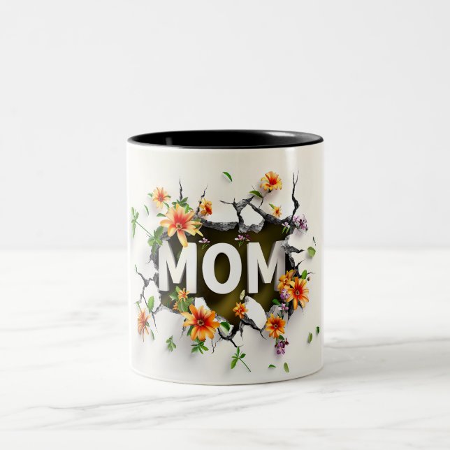 Gift for Mom for Mother's Day or Birthday Gift Zweifarbige Tasse (Mittel)