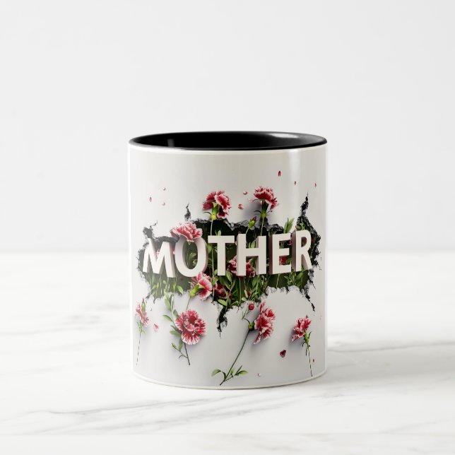 Gift for Mom for Mother's Day or Birthday Gift Zweifarbige Tasse (Mittel)