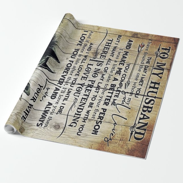 Gift For My Husband Letter For Him Wird Geschenkpapier (Ungerollt)
